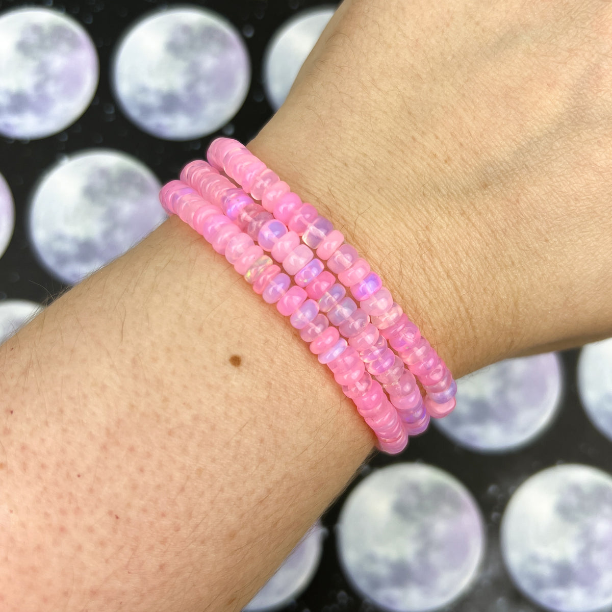 Ethiopian Opal Bracelet (Dyed Pink)