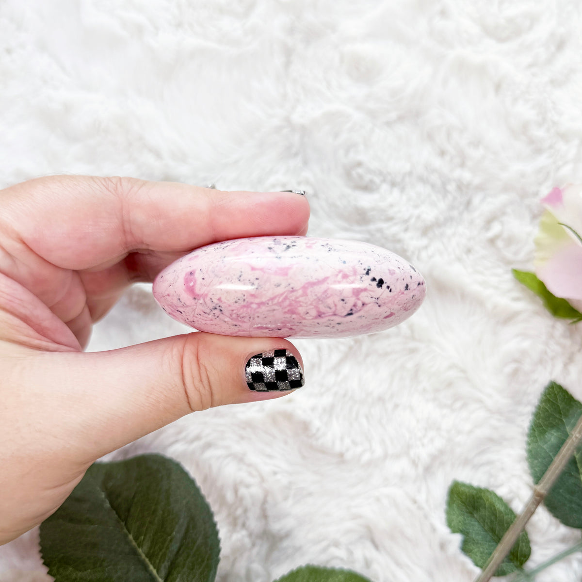 Rhodonite Palm Stone