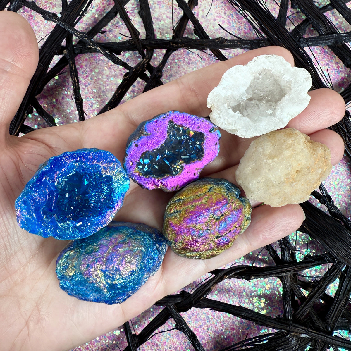 Aura Quartz Geode (pick your color!)