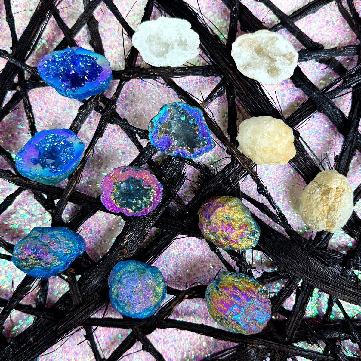 Aura Quartz Geode (pick your color!)