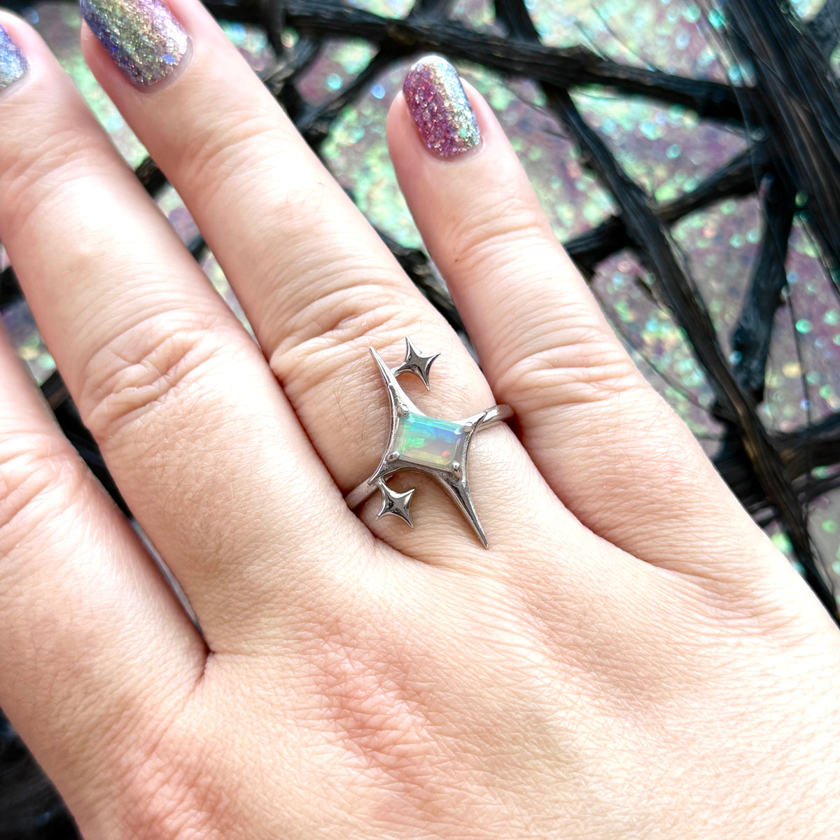 Ethiopian Opal Star Ring