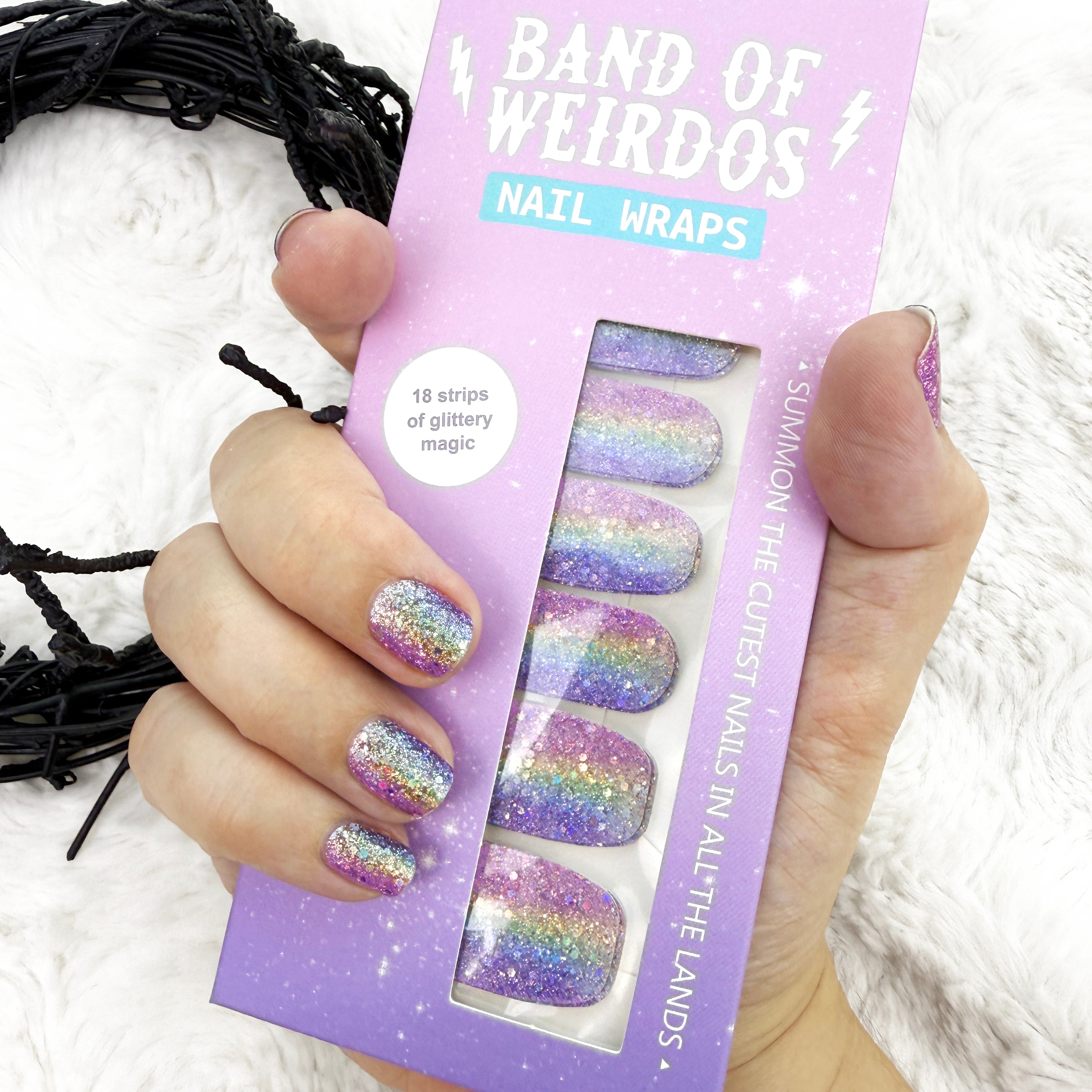Rainbow Glitter // Nail Wraps