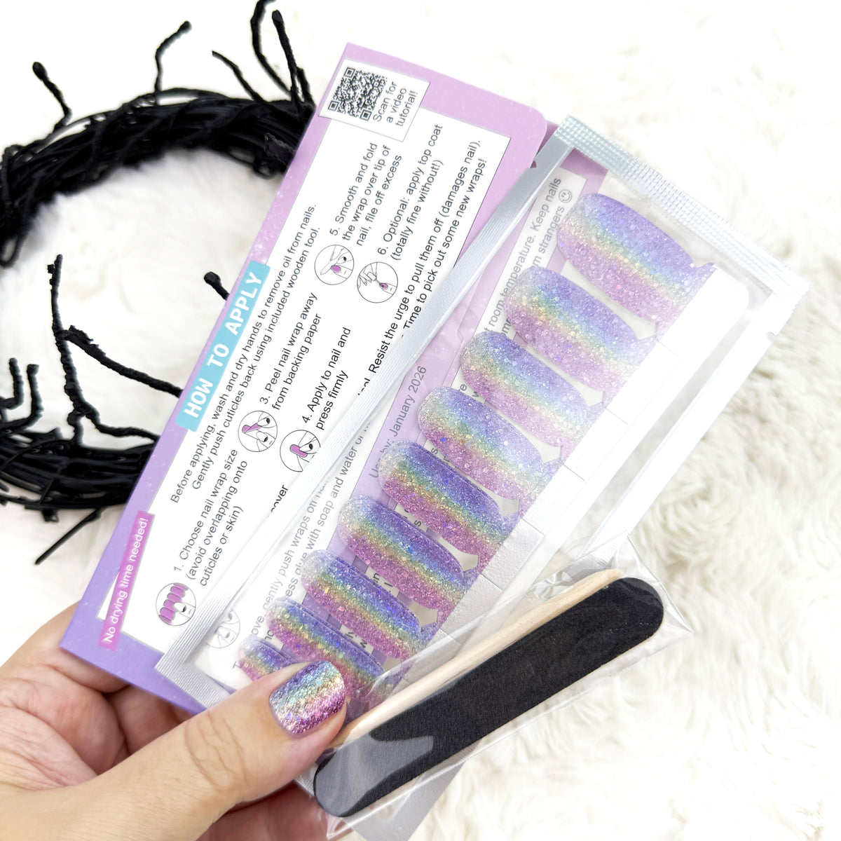 Rainbow Glitter // Nail Wraps