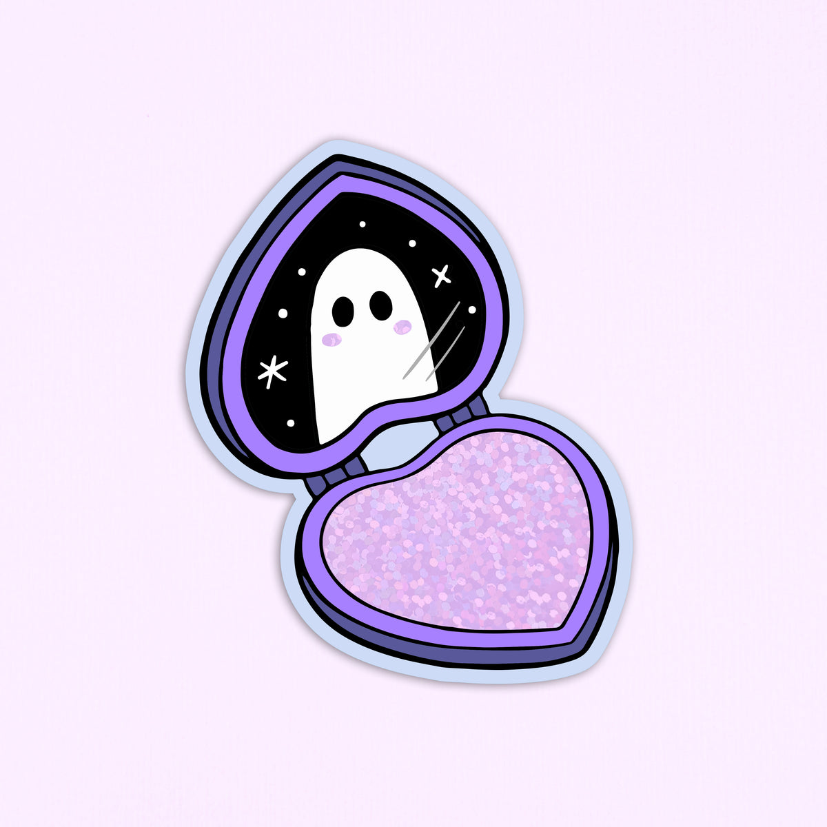 Blushing Ghost // Glitter Sticker