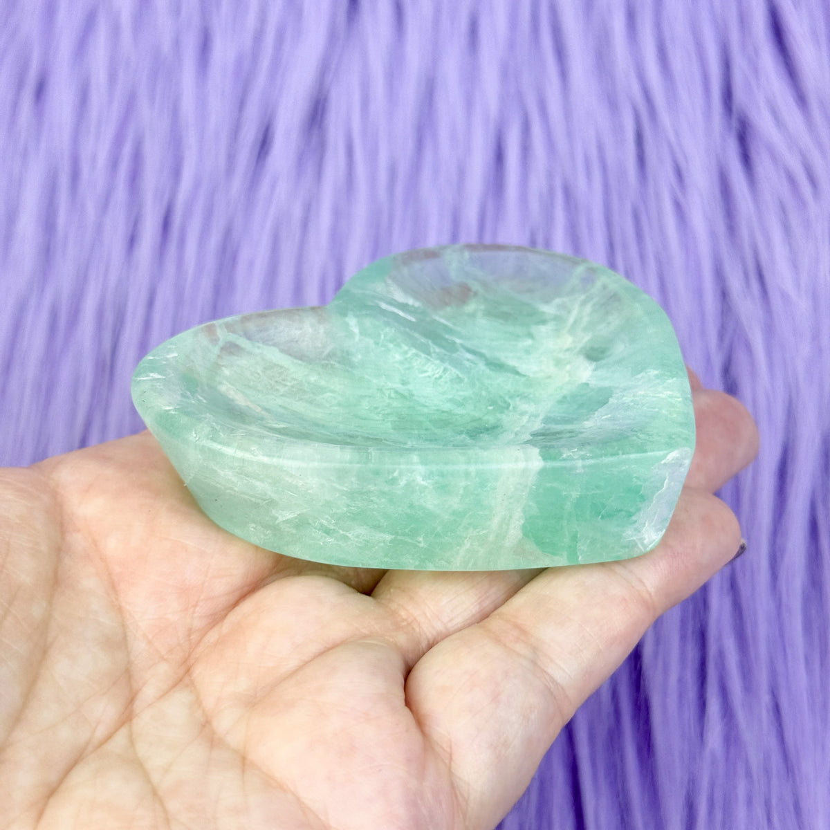 Green Fluorite Heart Bowl (+ chips!)