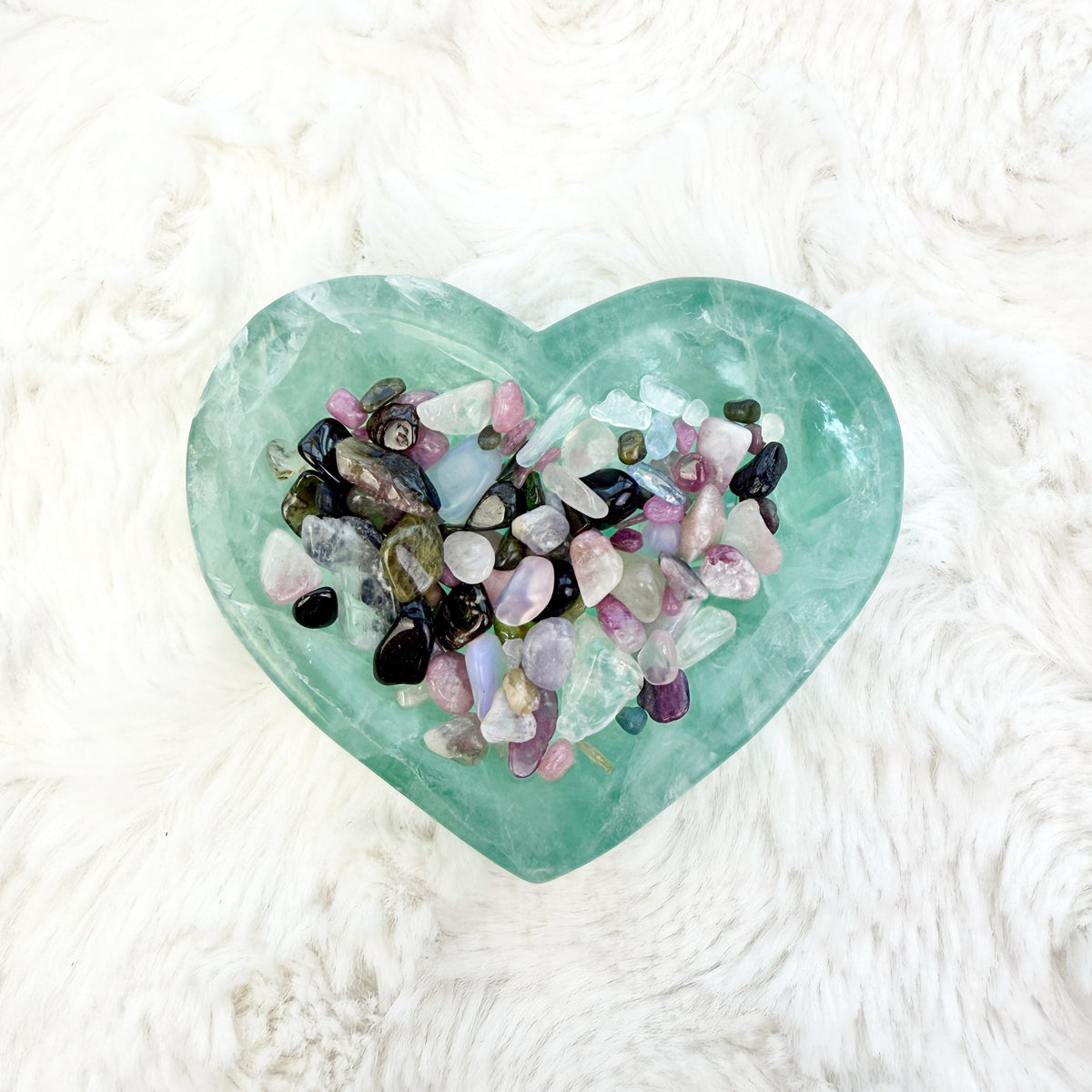 Green Fluorite Heart Bowl (+ chips!)