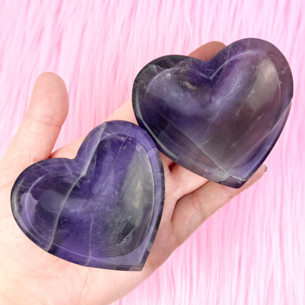 Purple Fluorite Heart Bowl (+ chips!)