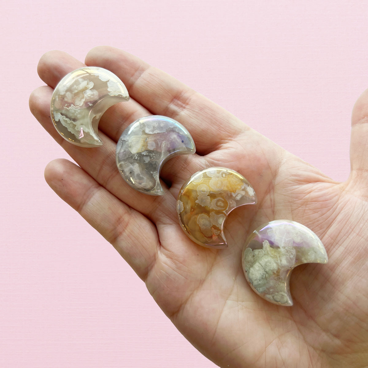 Aura Flower Agate Moon