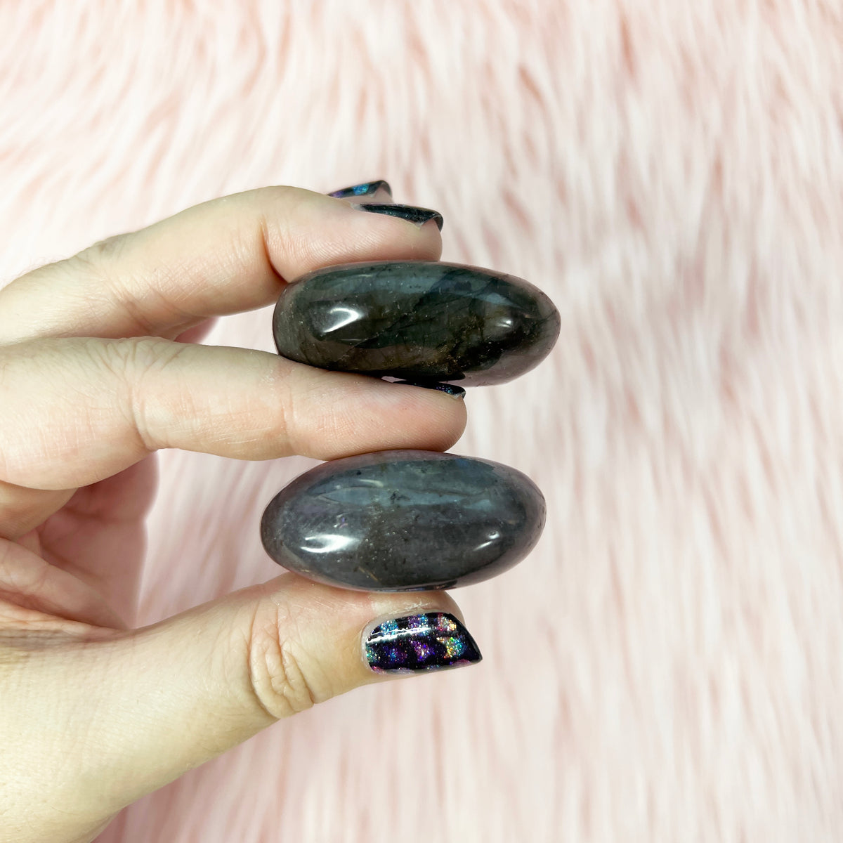 Labradorite Palm Stone (with flash!)