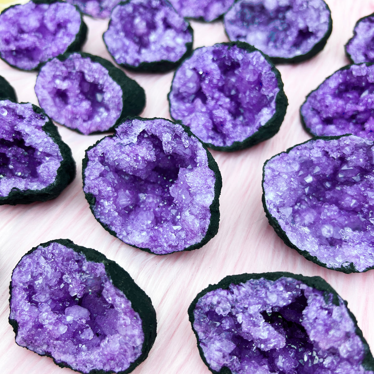 Purple & Black Dyed Quartz Geode