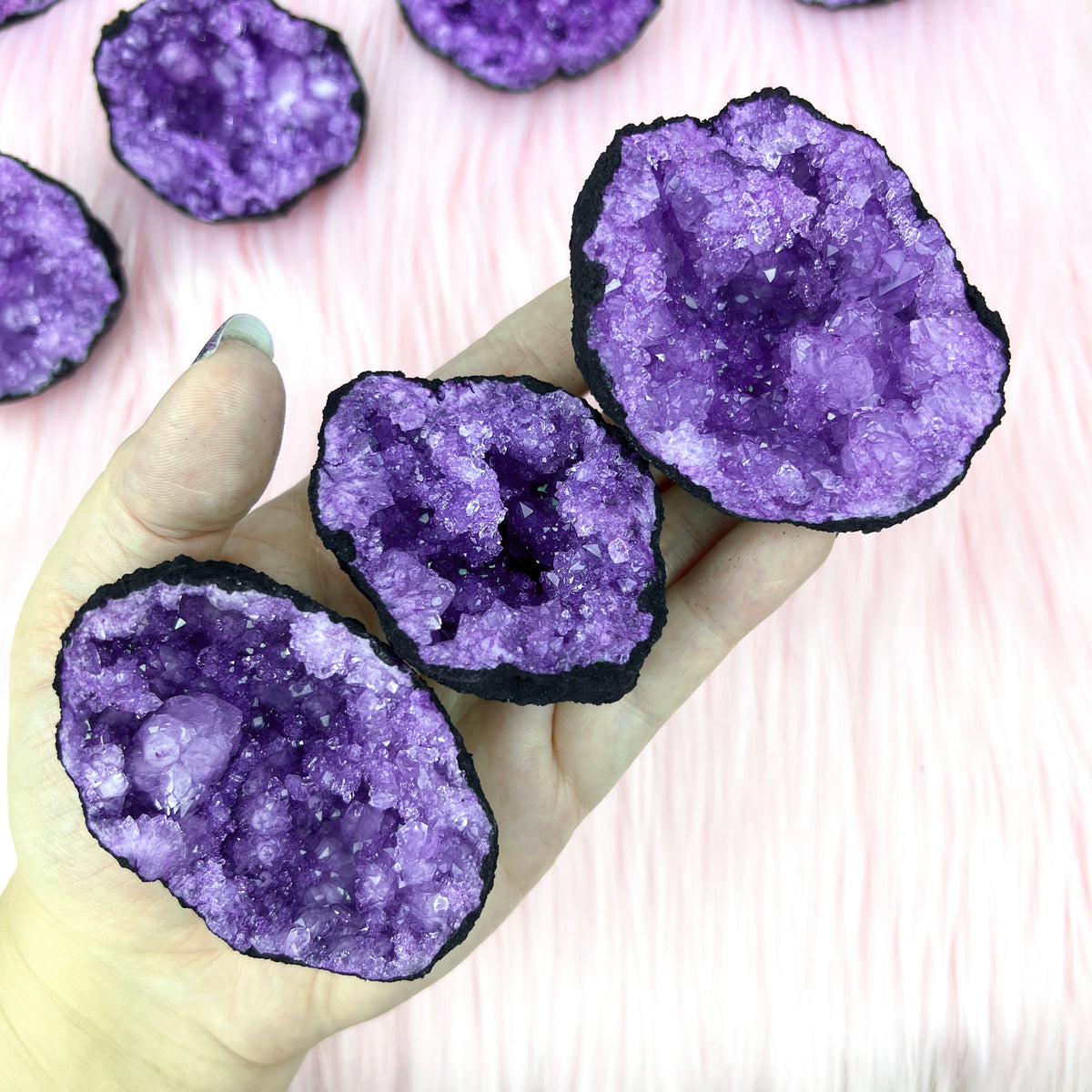 Purple & Black Dyed Quartz Geode