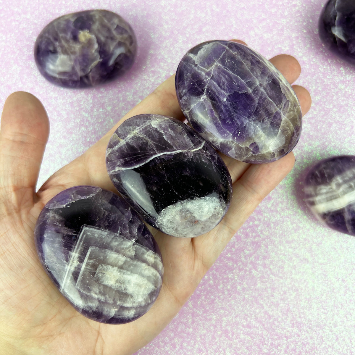 Dream Amethyst Palm Stone