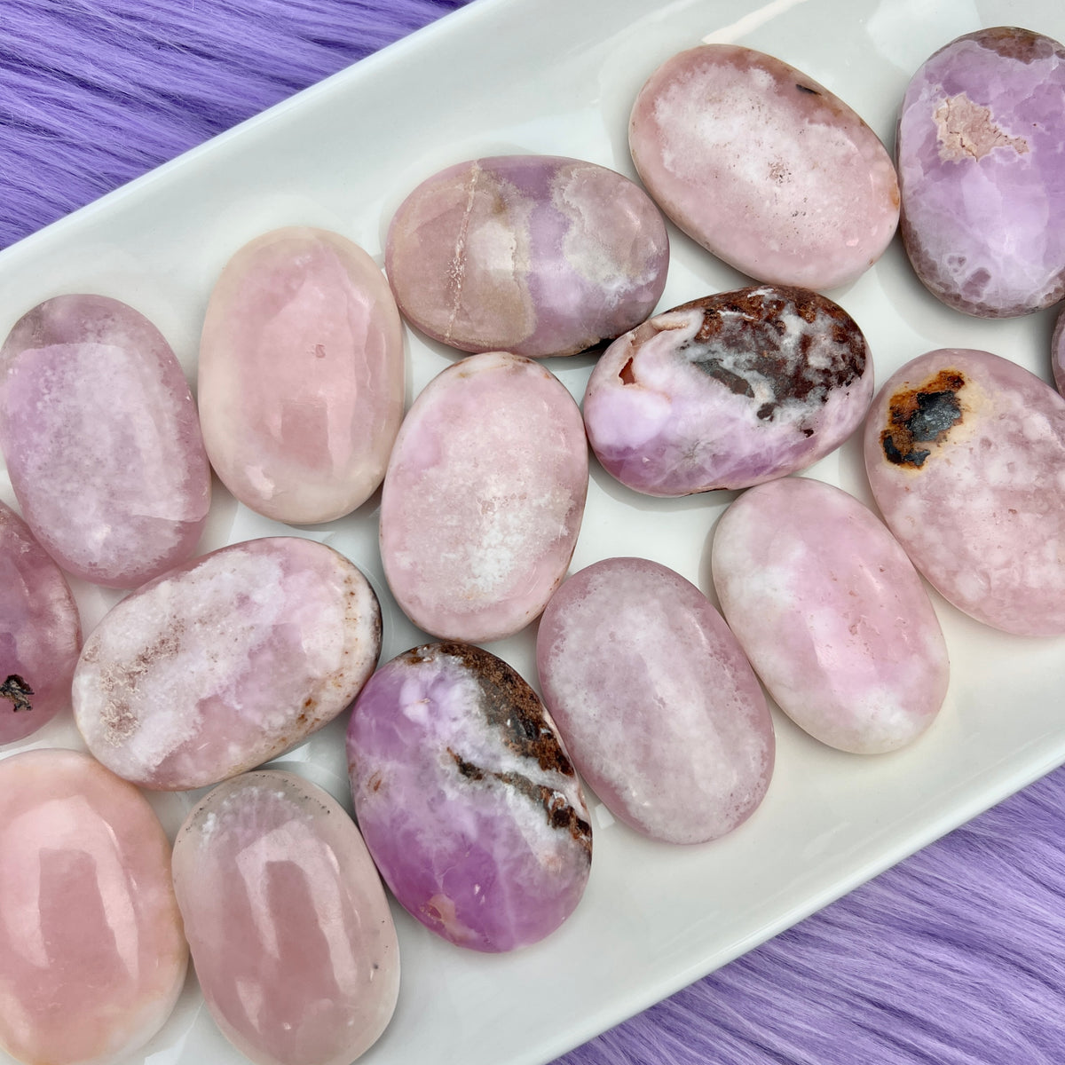 Pink Aragonite Palm Stone