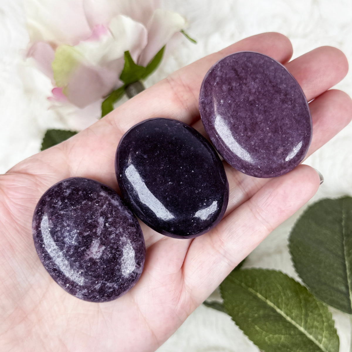 Lepidolite Palm Stone