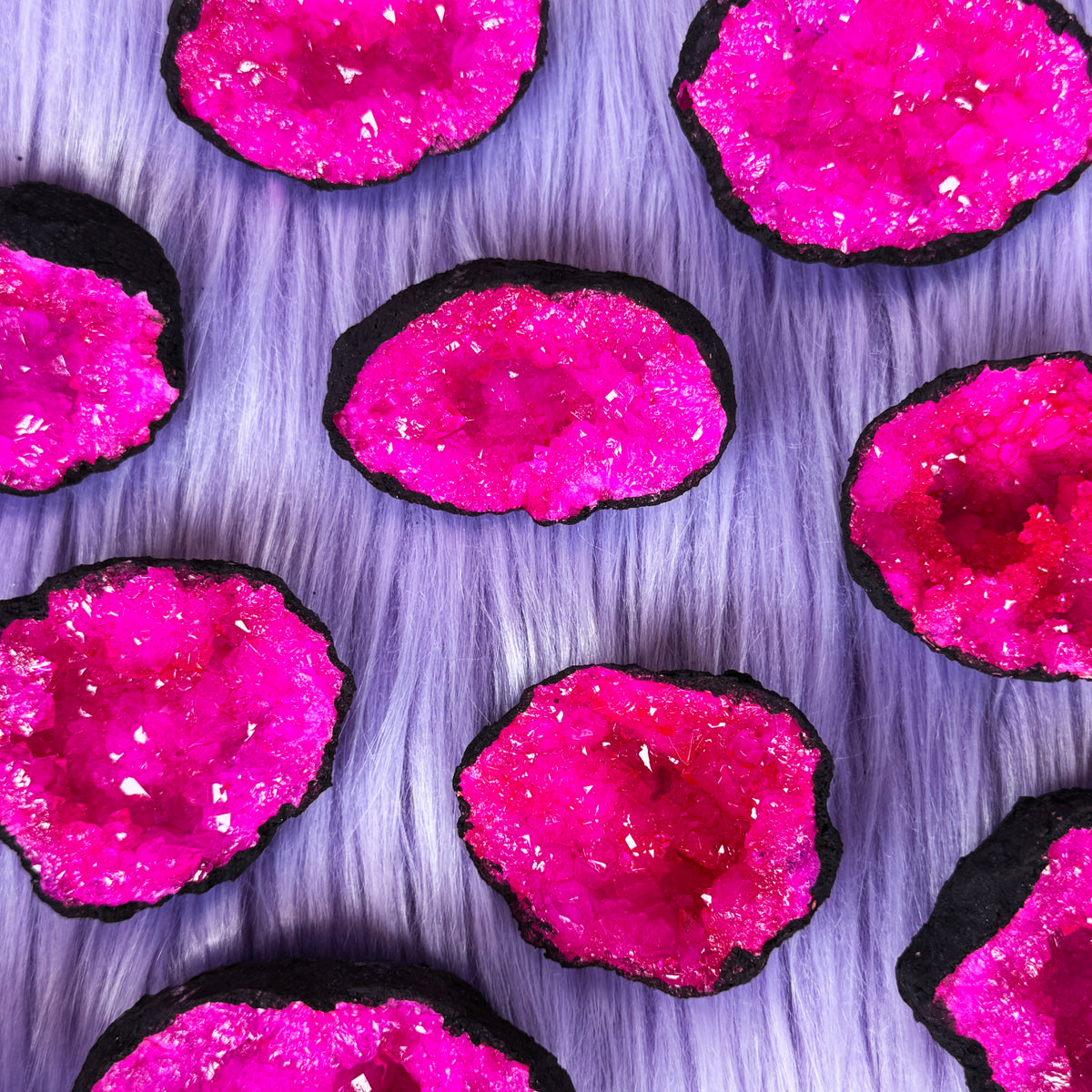 Pink & Black Dyed Quartz Geode