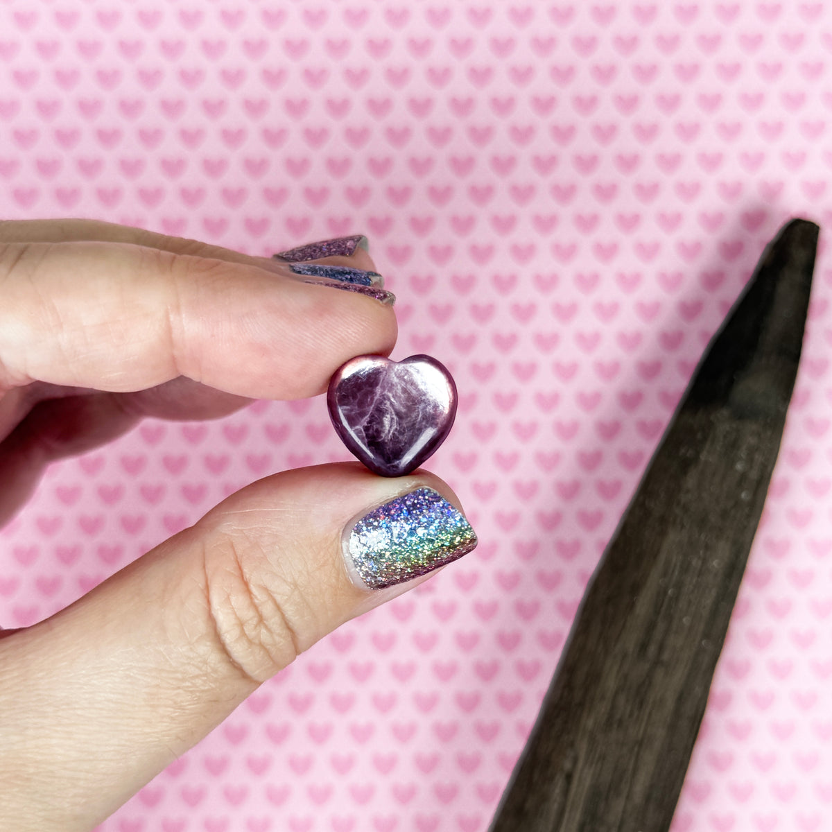 Purple Mica Mini Heart