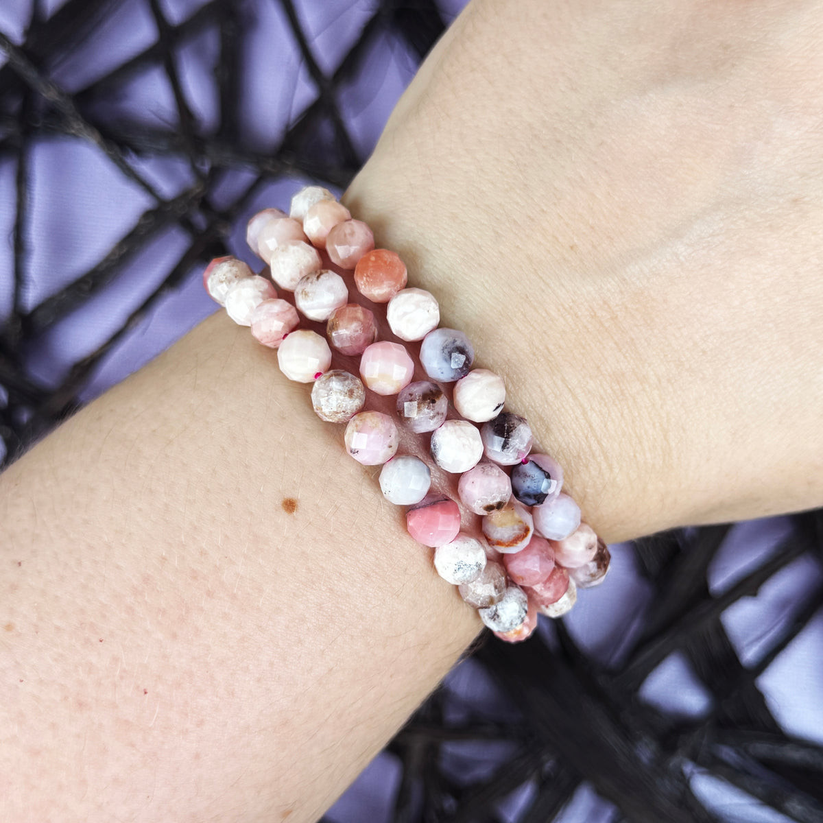 Faceted Pink Opal Bracelet