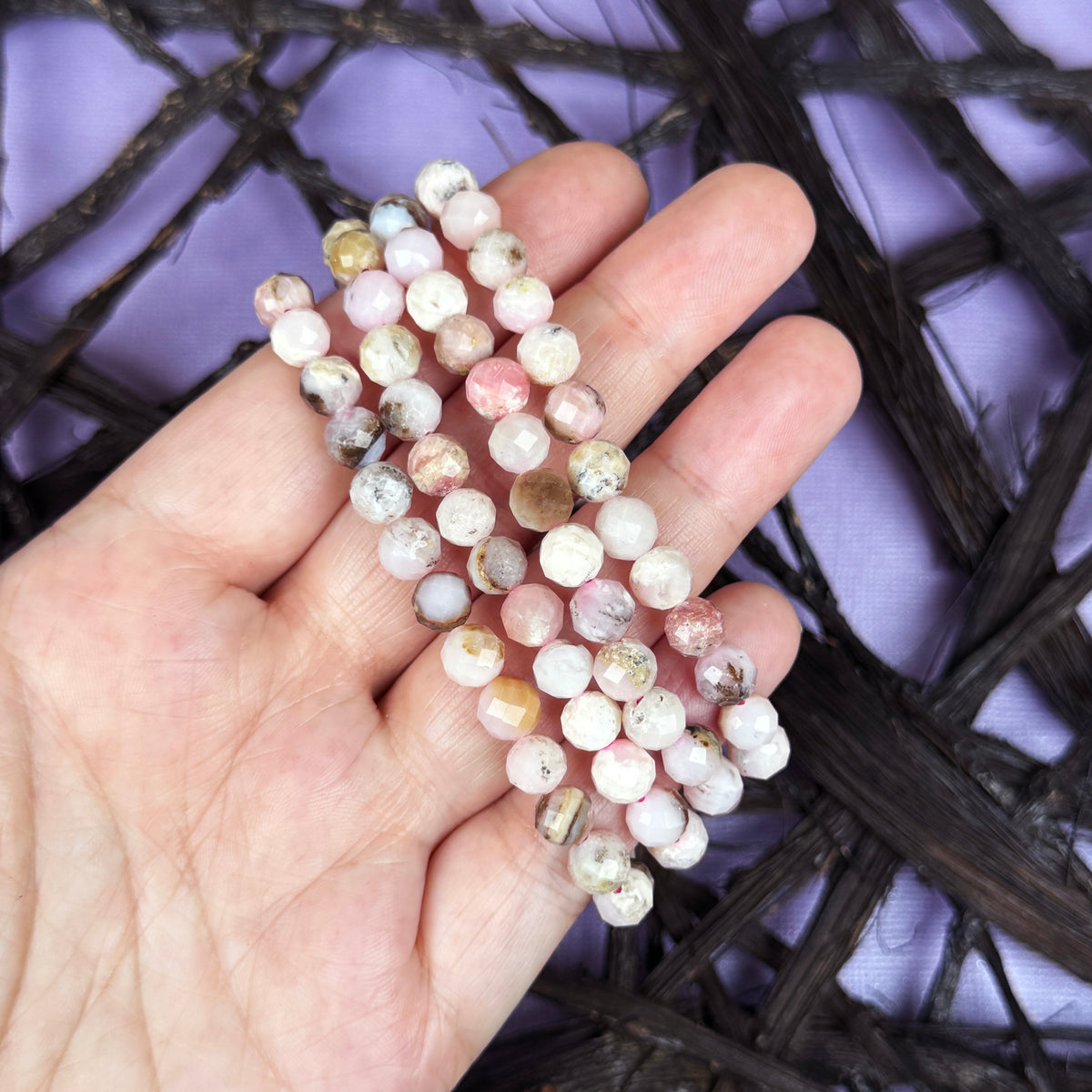Faceted Pink Opal Bracelet