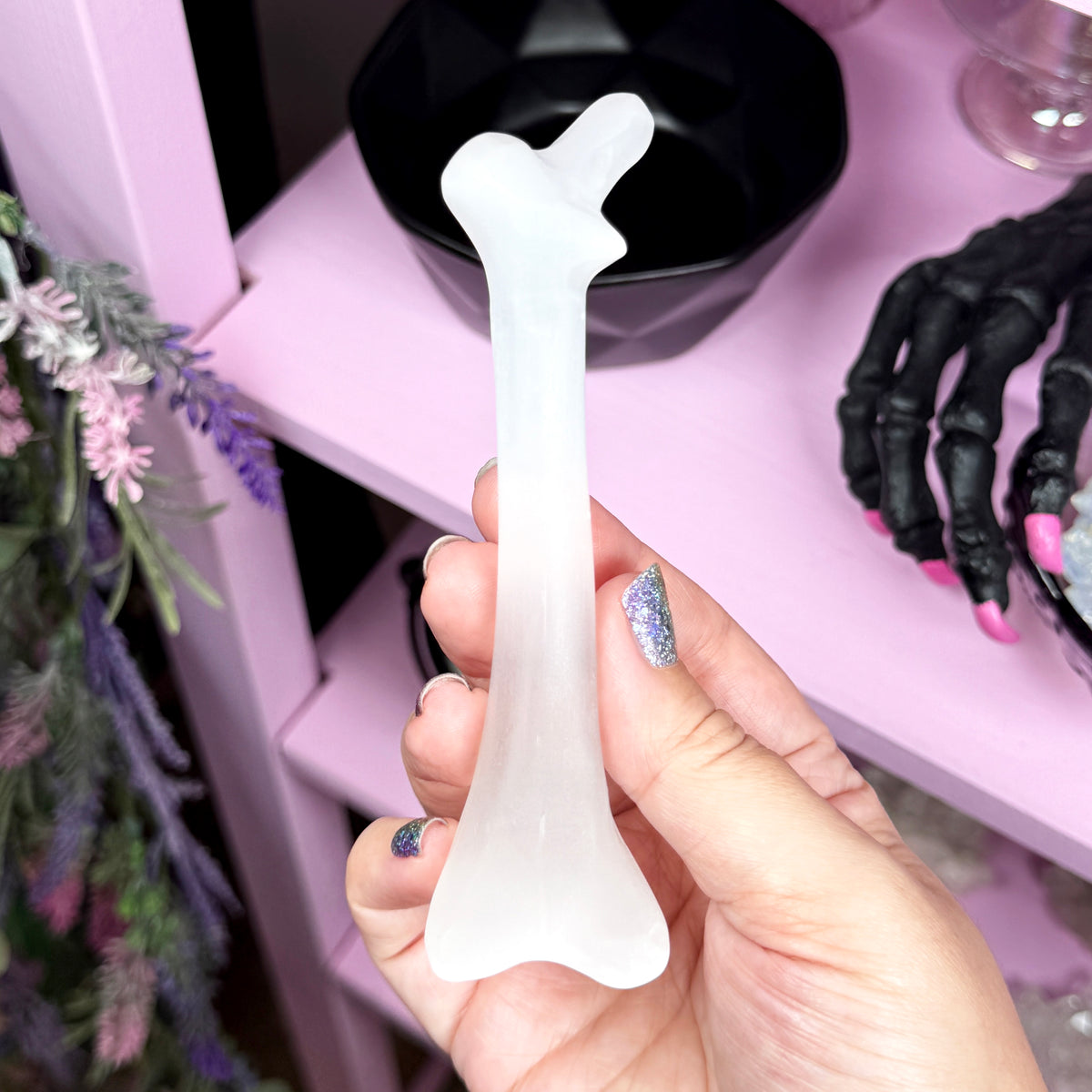 Satin Spar Bone (aka Selenite)