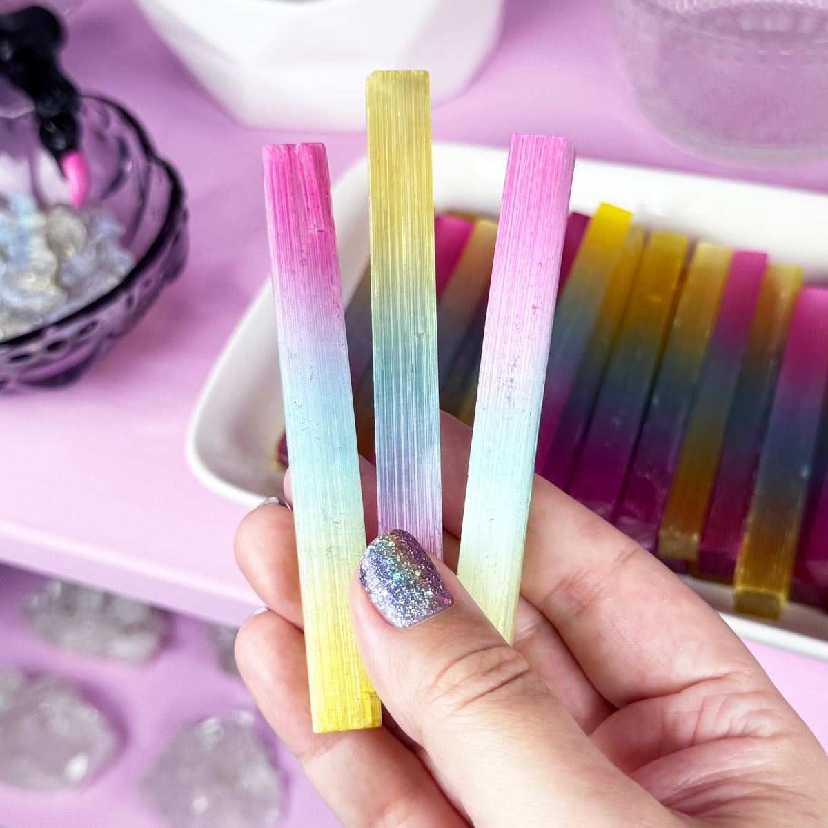 Aura Satin Spar Pixie Stick (aka Selenite)
