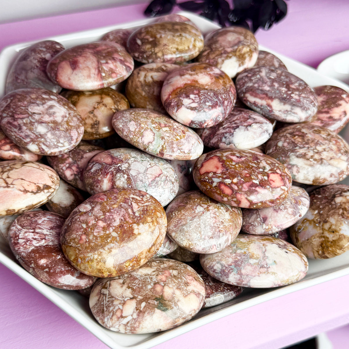 Rose Jasper Palm Stones