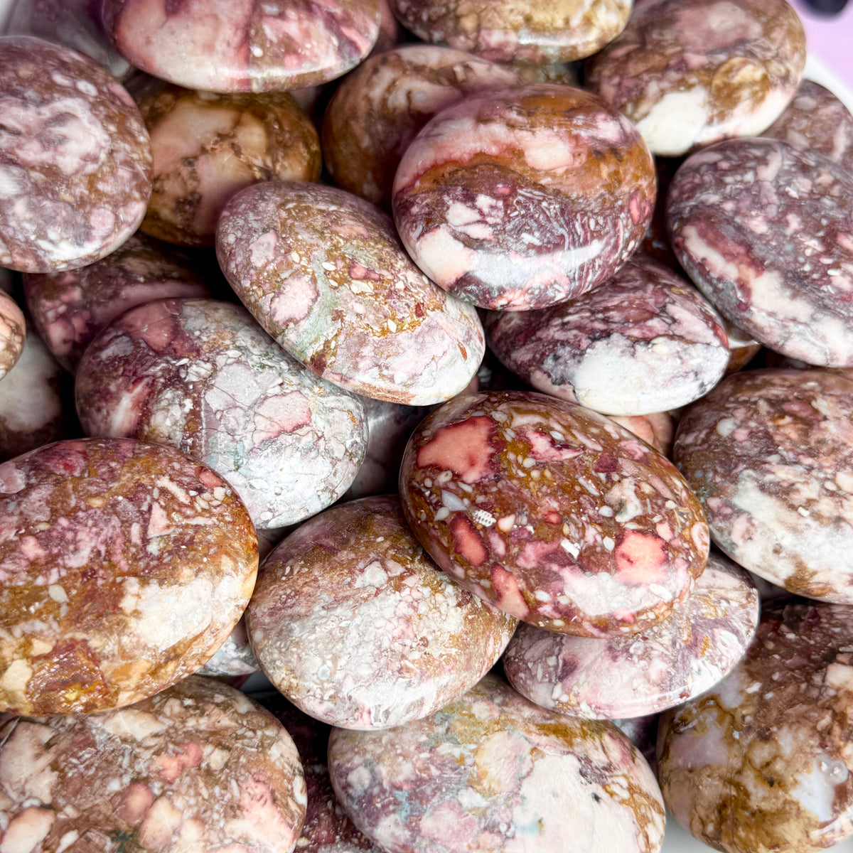 Rose Jasper Palm Stones