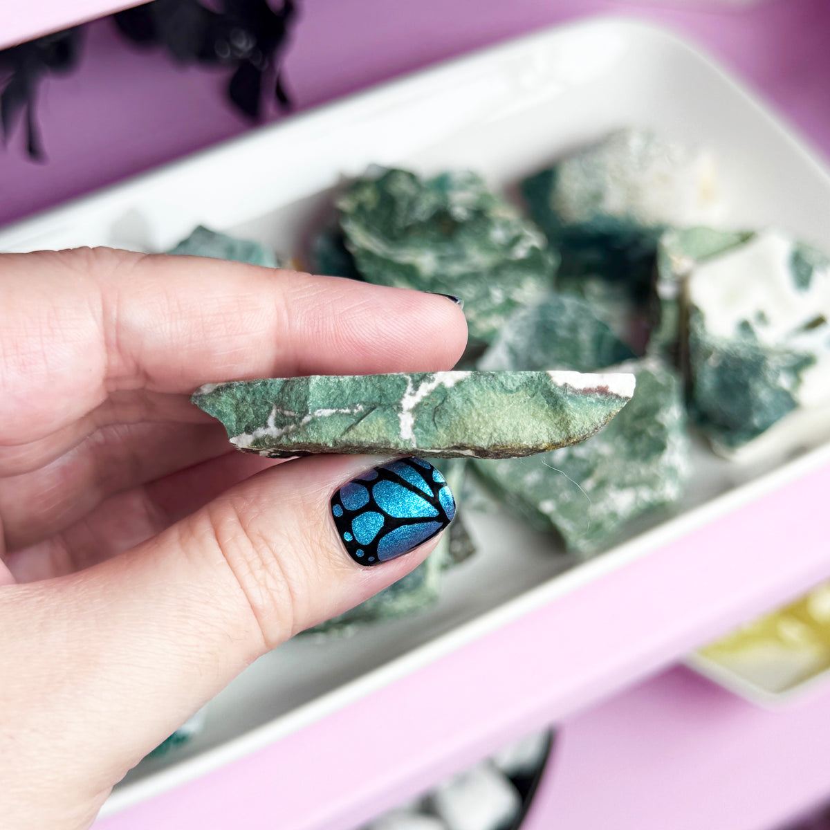 Moss Agate Mini Slab (1 side polished)