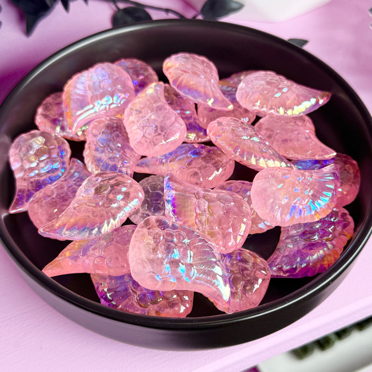 Pink Aura Quartz Fae Wing