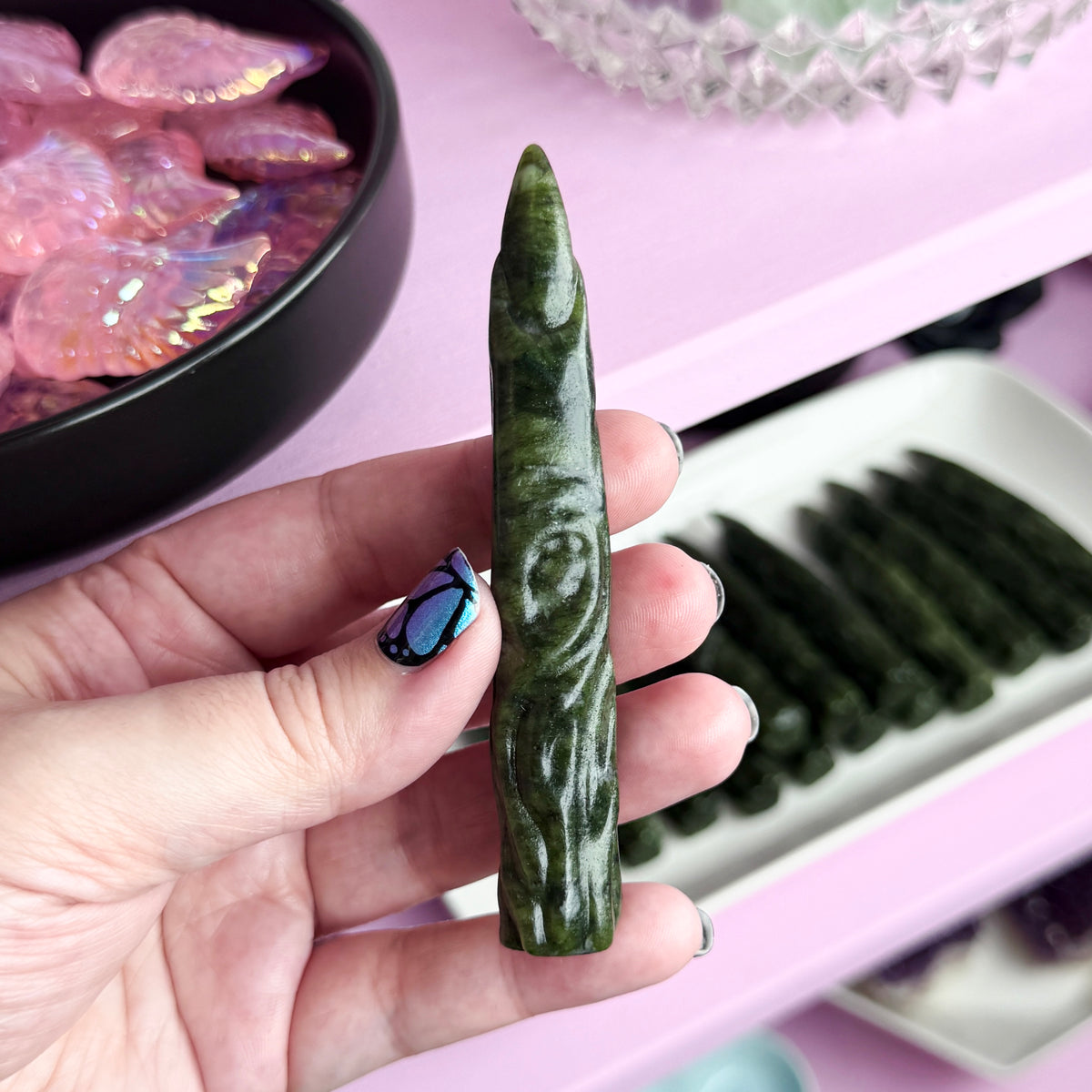 Green Jade Witch Finger
