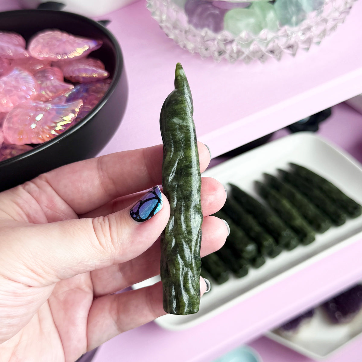 Green Jade Witch Finger