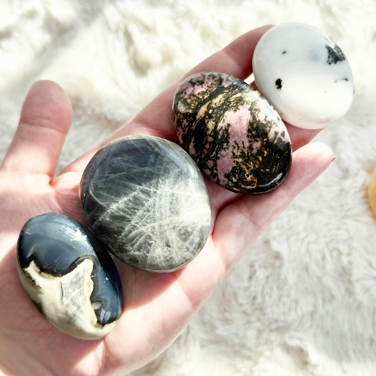 THREE Mystery Misfit Palm Stones