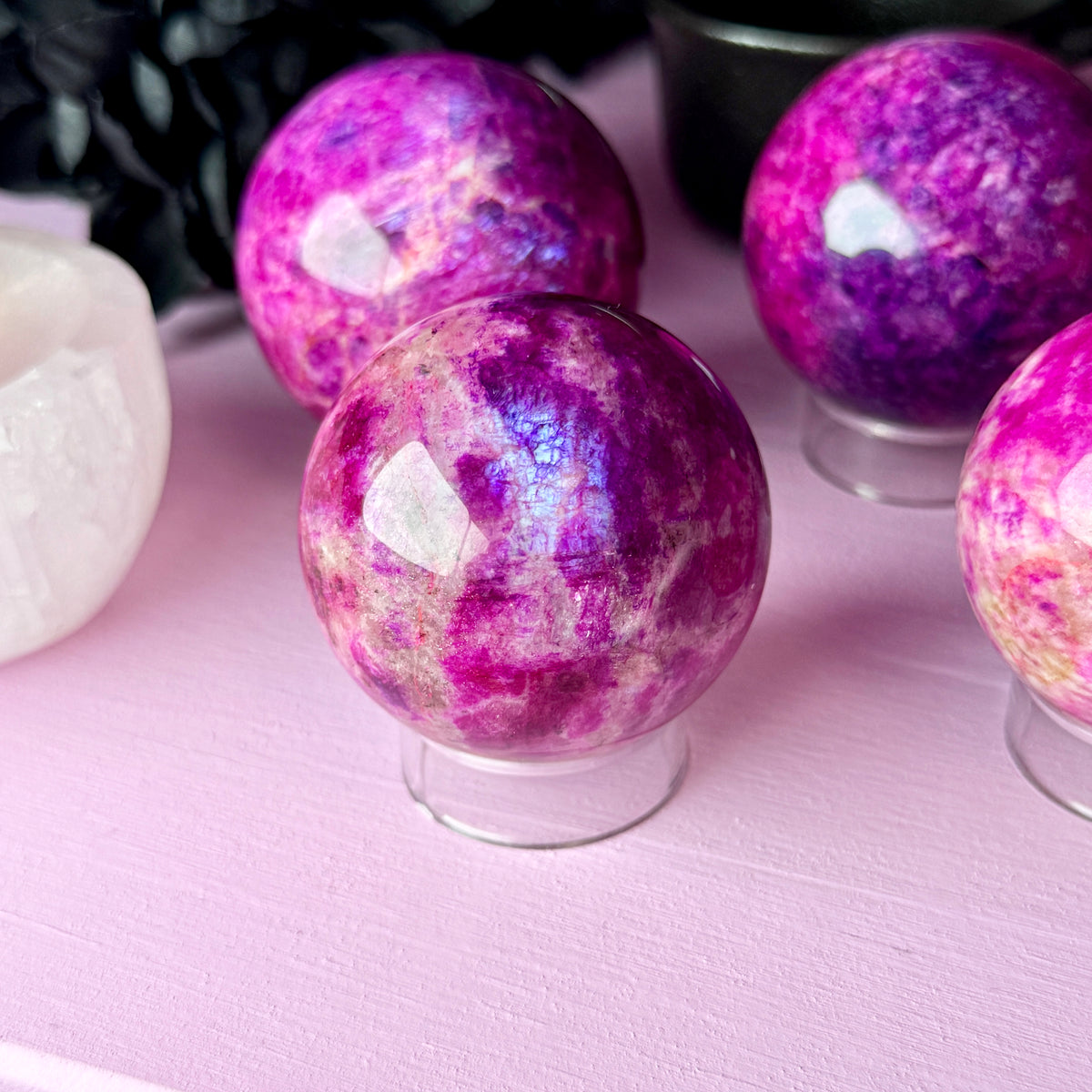 Dyed Moonstone Sphere (with stand)