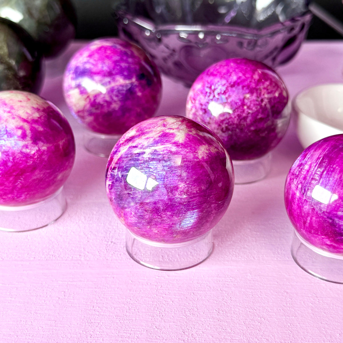 Dyed Moonstone Sphere (with stand)