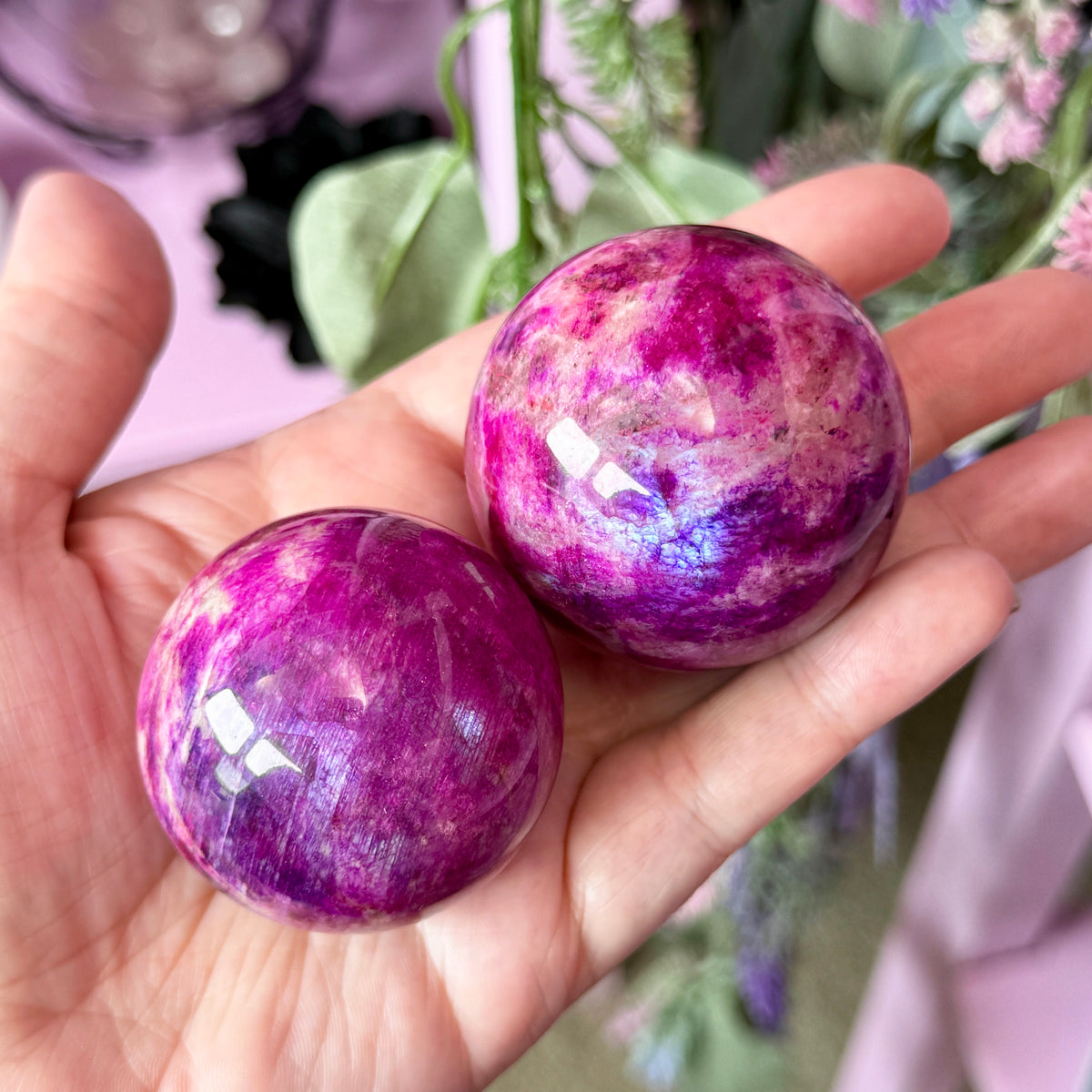 Dyed Moonstone Sphere (with stand)