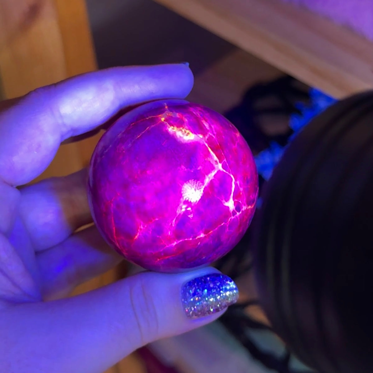 Dyed Moonstone Sphere (with stand)