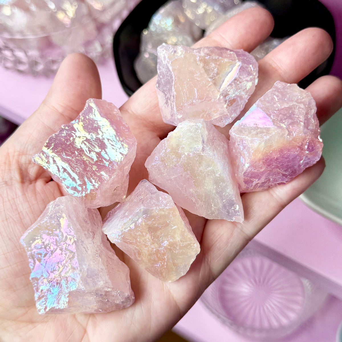 Raw Aura Rose Quartz