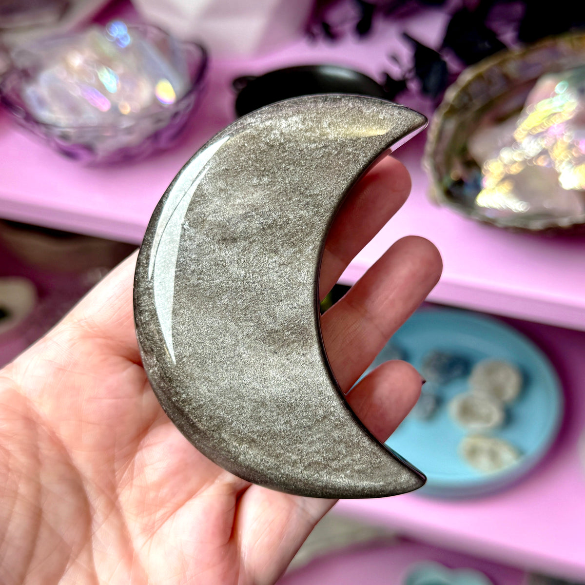 Silver Sheen Obsidian Moon