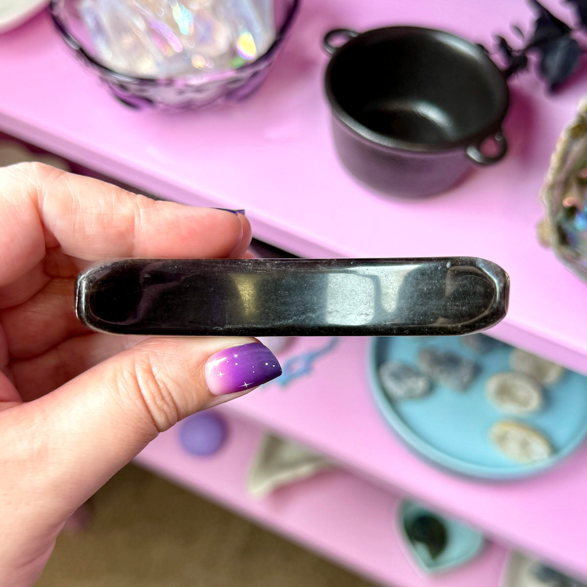 Silver Sheen Obsidian Moon