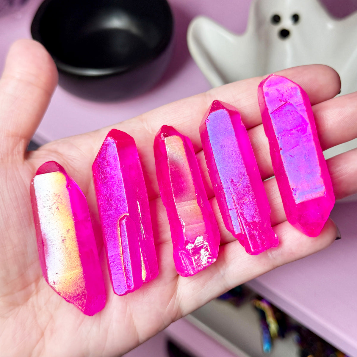 Pink Aura Quartz Rough Point