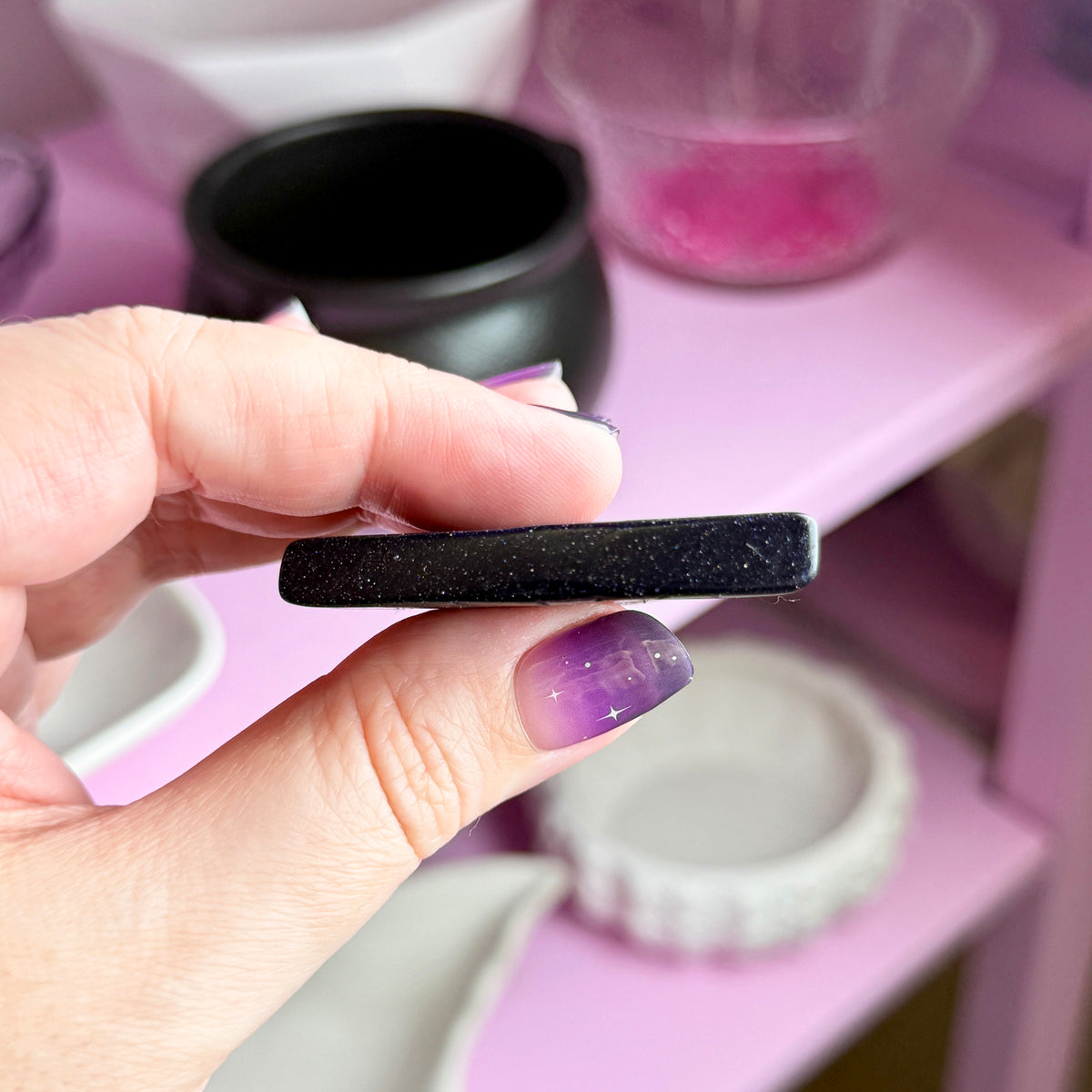 *MISFIT* Blue Goldstone Eye in Triangle (aka Blue Sandstone)