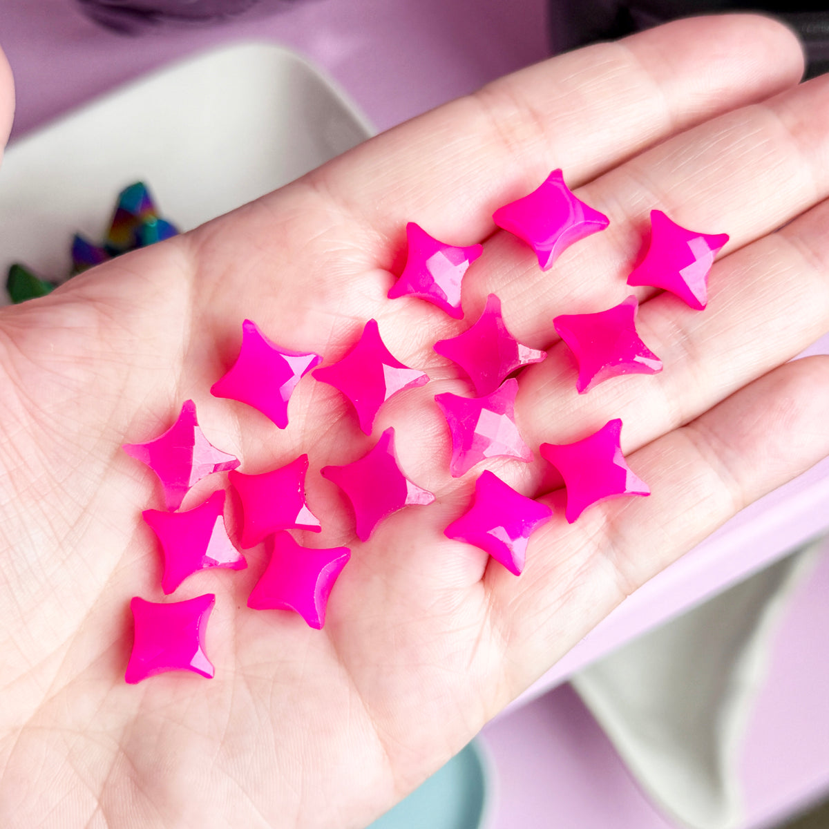 Pink Dyed Chalcedony Mini Star