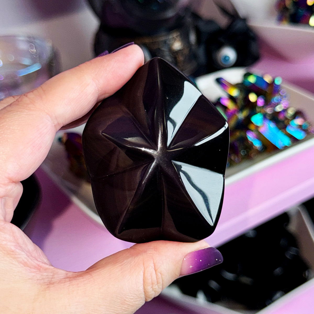 Rainbow Obsidian Star