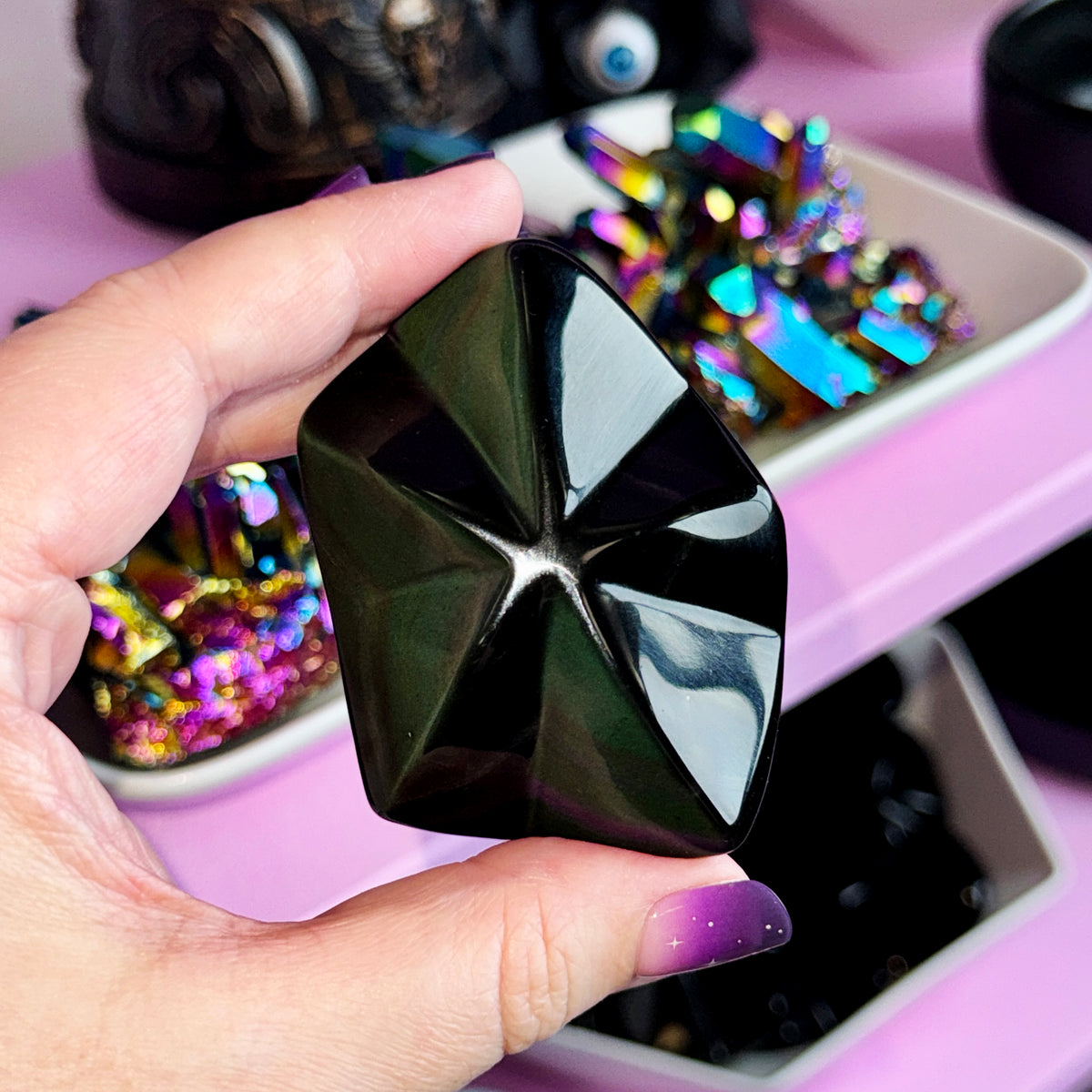 Rainbow Obsidian Star