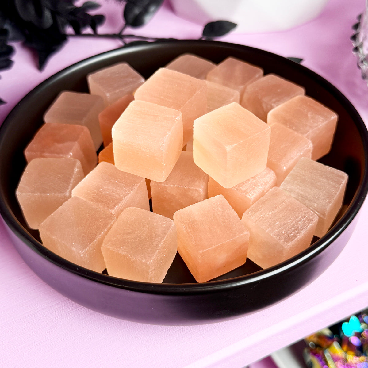 Orange Satin Spar Cube (aka Selenite)