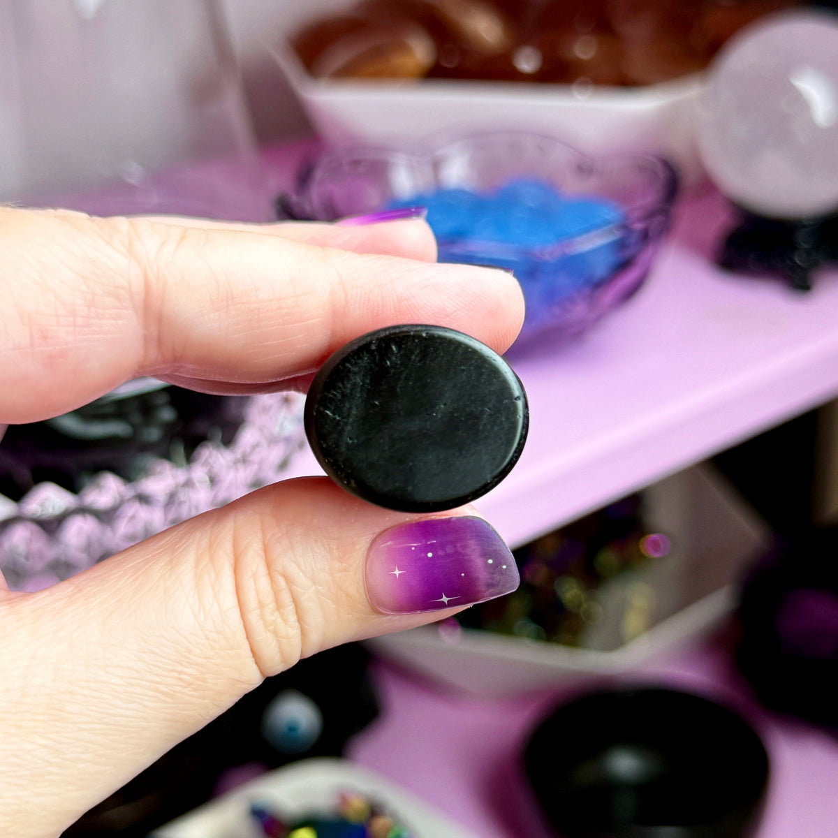 Black Obsidian Hand with Eye