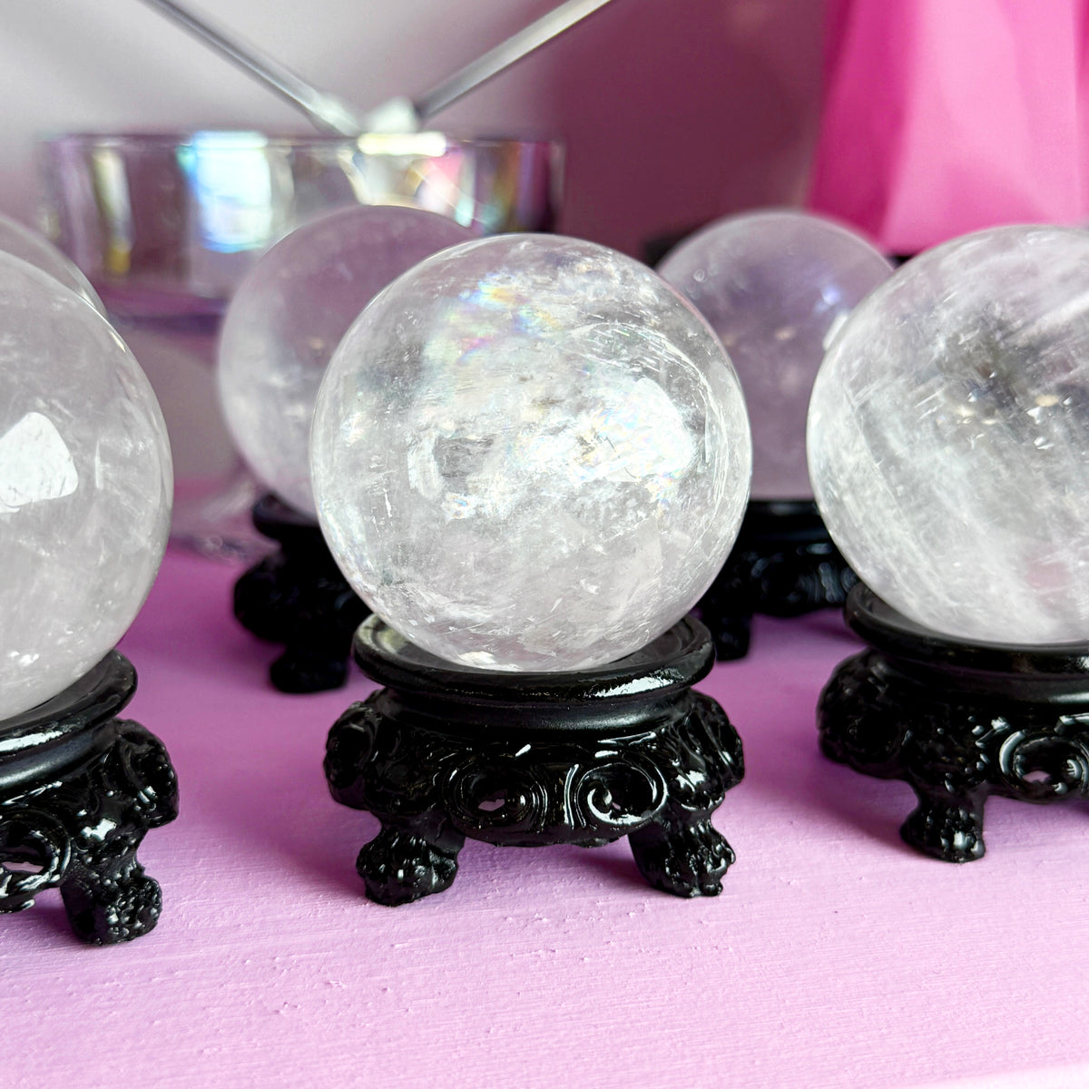 Optical Calcite Sphere + Metal Stand