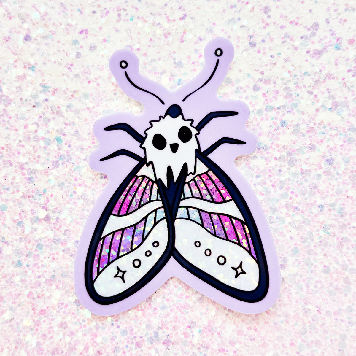 Skull Moth // Glitter Sticker