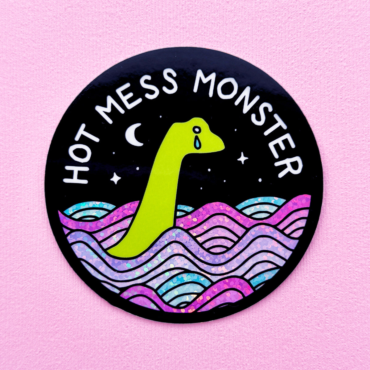 Hot Mess Monster // Glitter Sticker