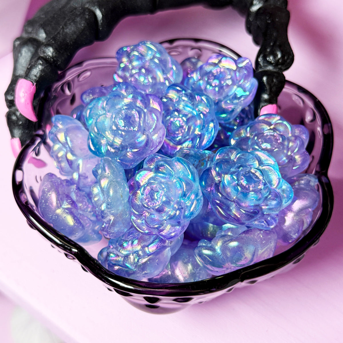Purple/Blue Gradient Aura Quartz Flower