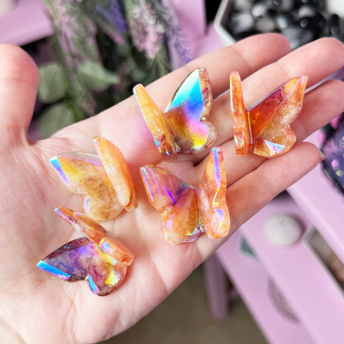 Aura Fire Quartz Butterfly